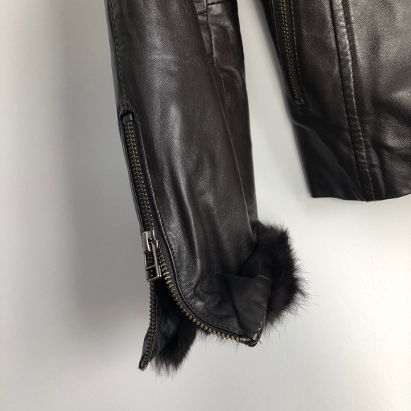 DANIER BROWN LEATHER JACKET W FUR - Picture 6 of 9